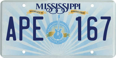 MS license plate APE167