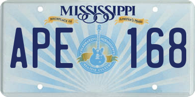MS license plate APE168