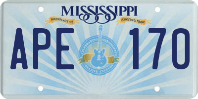 MS license plate APE170