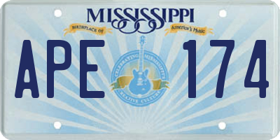 MS license plate APE174