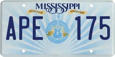 MS license plate APE175