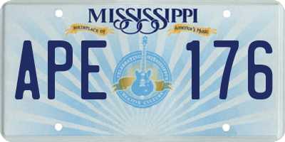 MS license plate APE176