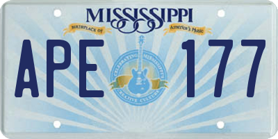 MS license plate APE177