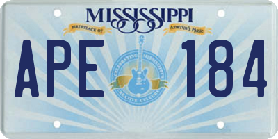 MS license plate APE184
