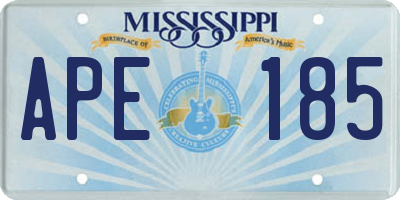 MS license plate APE185