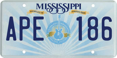MS license plate APE186