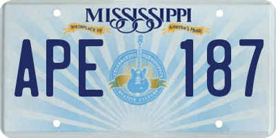 MS license plate APE187