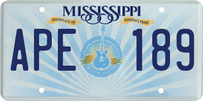 MS license plate APE189