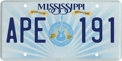 MS license plate APE191