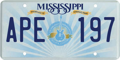 MS license plate APE197