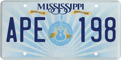 MS license plate APE198