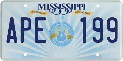 MS license plate APE199
