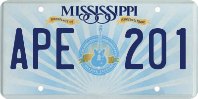 MS license plate APE201