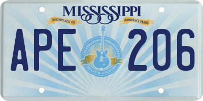 MS license plate APE206