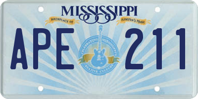MS license plate APE211