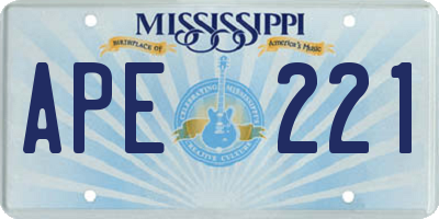 MS license plate APE221