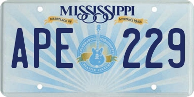 MS license plate APE229