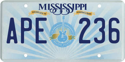 MS license plate APE236