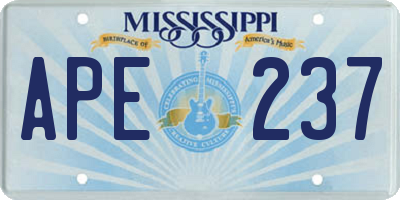 MS license plate APE237