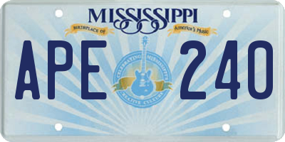 MS license plate APE240