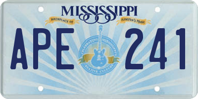 MS license plate APE241