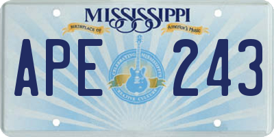 MS license plate APE243