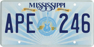 MS license plate APE246