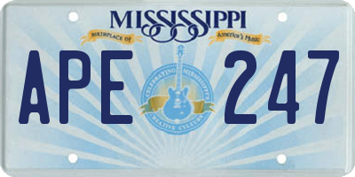 MS license plate APE247