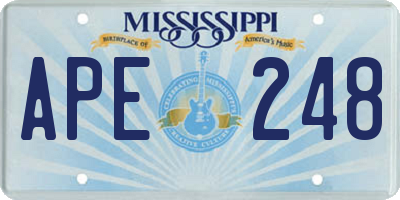 MS license plate APE248