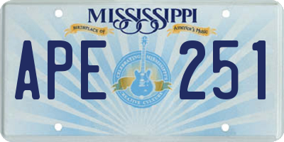 MS license plate APE251