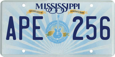 MS license plate APE256