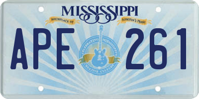 MS license plate APE261