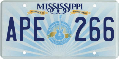 MS license plate APE266