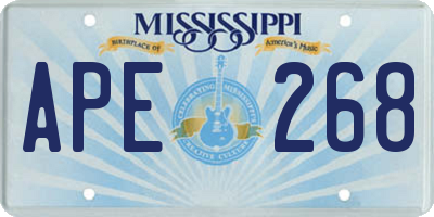 MS license plate APE268