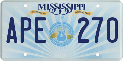 MS license plate APE270