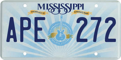 MS license plate APE272