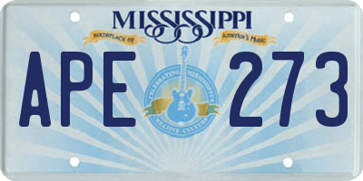 MS license plate APE273