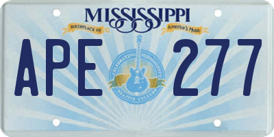 MS license plate APE277