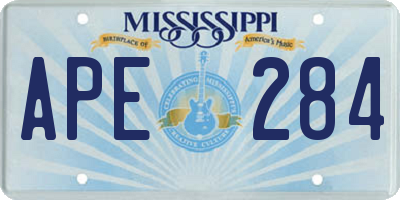 MS license plate APE284