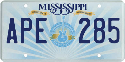MS license plate APE285