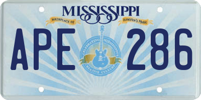 MS license plate APE286
