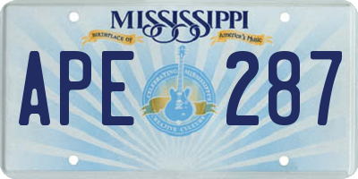 MS license plate APE287