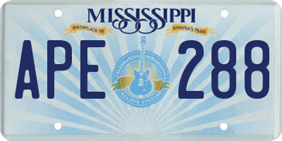 MS license plate APE288