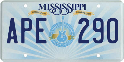 MS license plate APE290
