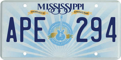 MS license plate APE294