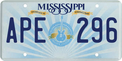 MS license plate APE296