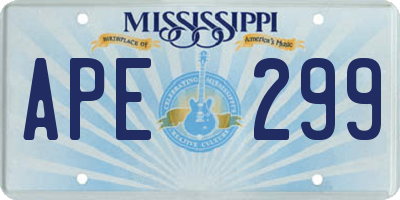 MS license plate APE299