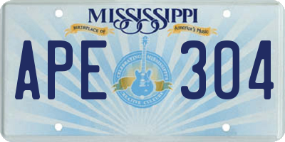 MS license plate APE304