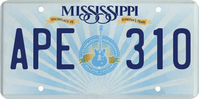 MS license plate APE310