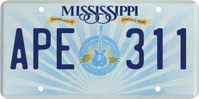 MS license plate APE311